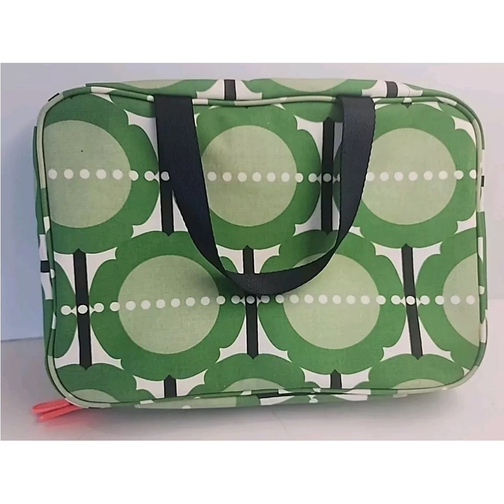 Orla Kiely Green White Groovy Flower Makeup Toiletry Bag Case